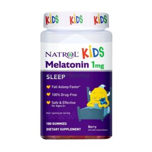Natrol Kids Melatonin 1mg, Dietary Supplement for Restful Sleep, 180 Berry-Flavored Gummies, 180 Day Supply
